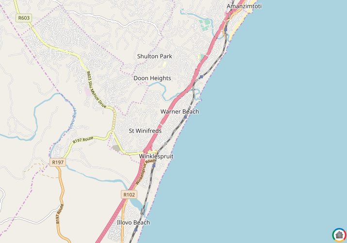 Map location of Warner Beach